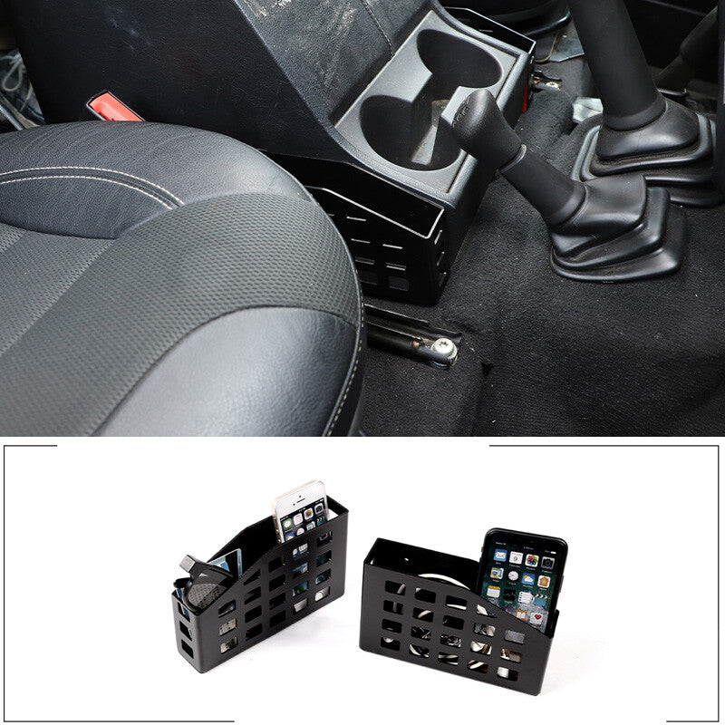 Black Gear Shift Side Storage Box Two Baskets Trim For LR Defender 04-19 1