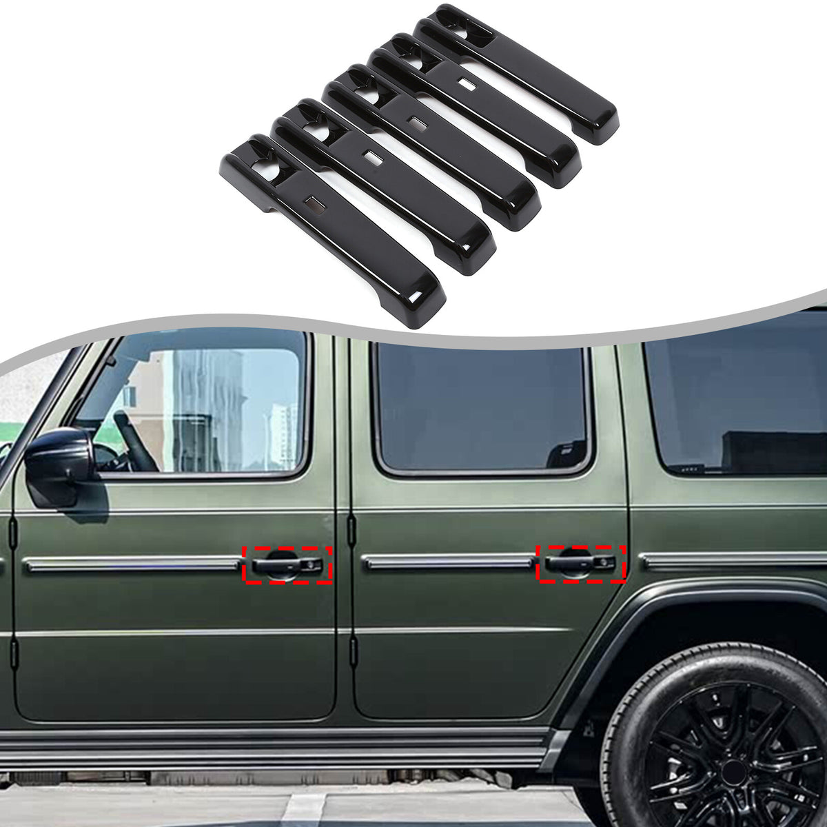 Glossy Piano Black Exterior Door Handle Trim Cover For Benz G-Class W465 25+ US 7
