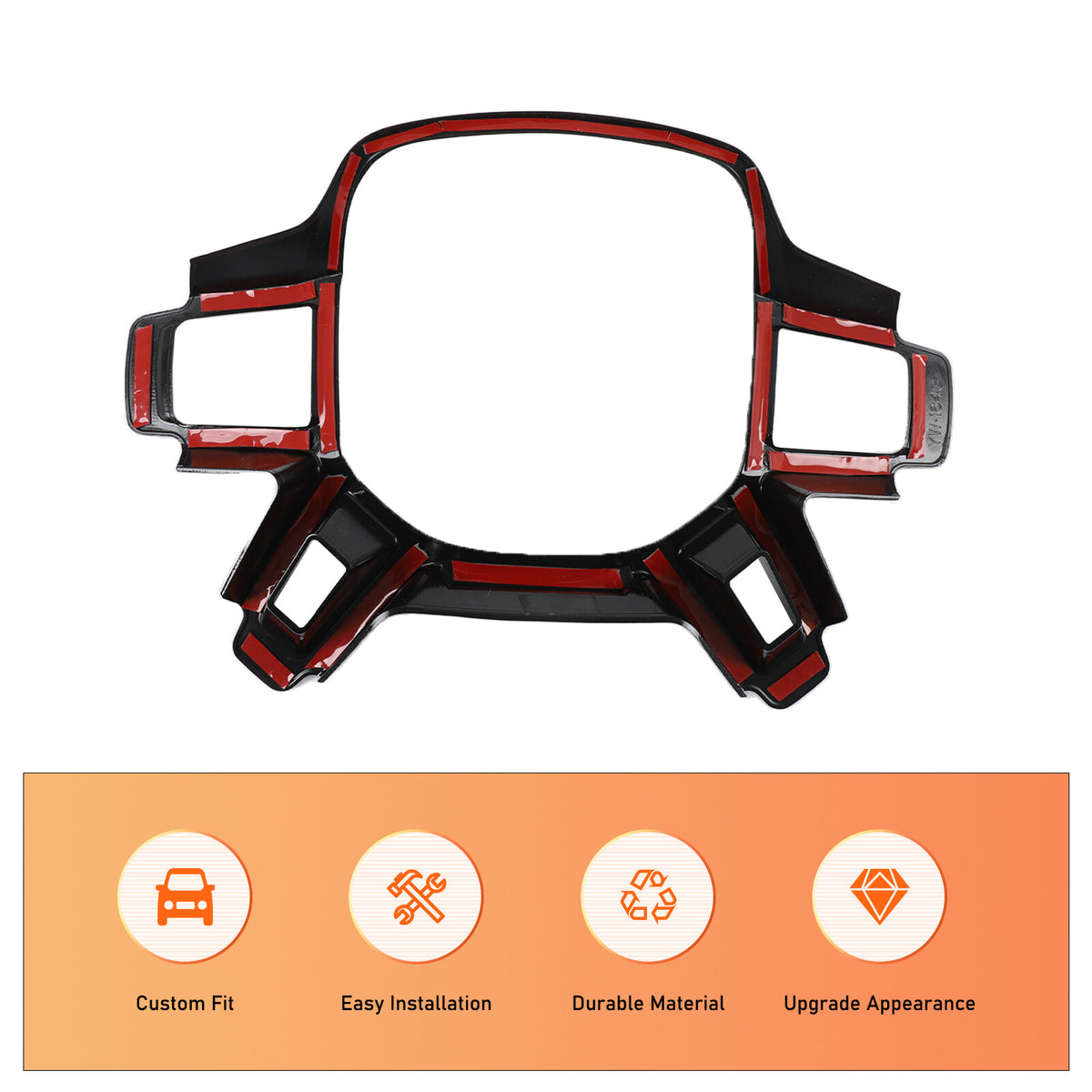 Mecha Glossy Black Steering Wheel Frame Trim For Land Rover Defender L663 20-25 10