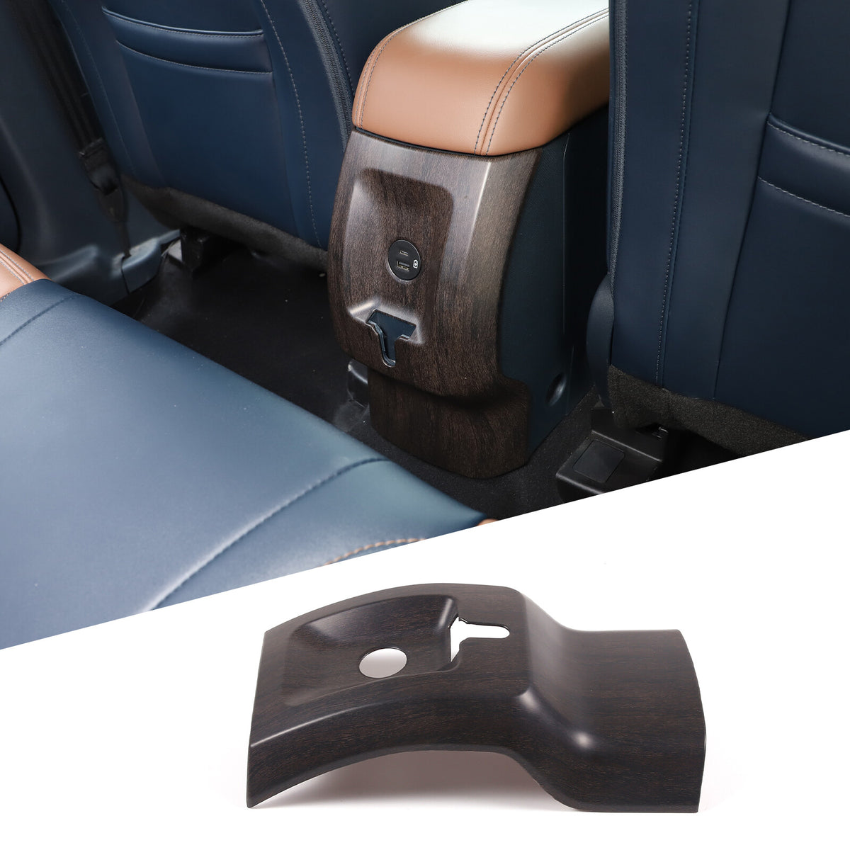 Oak Grain ABS Rear Air Vent Trim Panel Tri m For Ford Maverick 2022 US 2