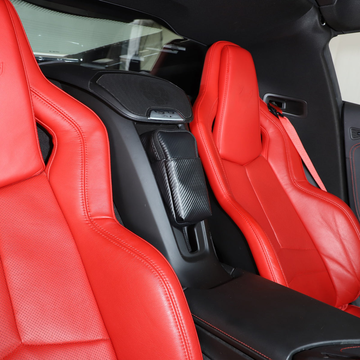 Carbon Fiber Pattern Rear Seat Center Storage Bag For Corvette C8 2020+ 21