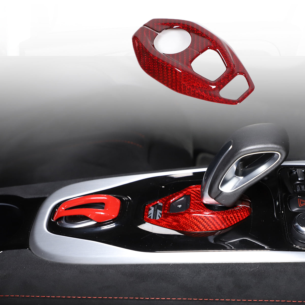 Red Real Carbon Fiber Interior Exterior Conosle Trim Cover For Lotus EMIRA 21-25 50