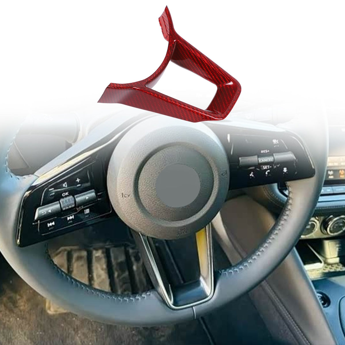 Red Real Carbon Fiber Interior Center Console Trim For Nissan Z 400Z RZ34 2023+ 75