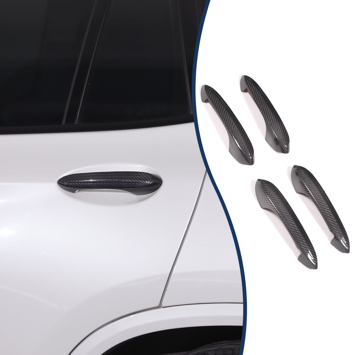 Real Carbon Fiber Exterior Outer Door Handle Cover Trim For BMW X3 G01 2018-2023 18