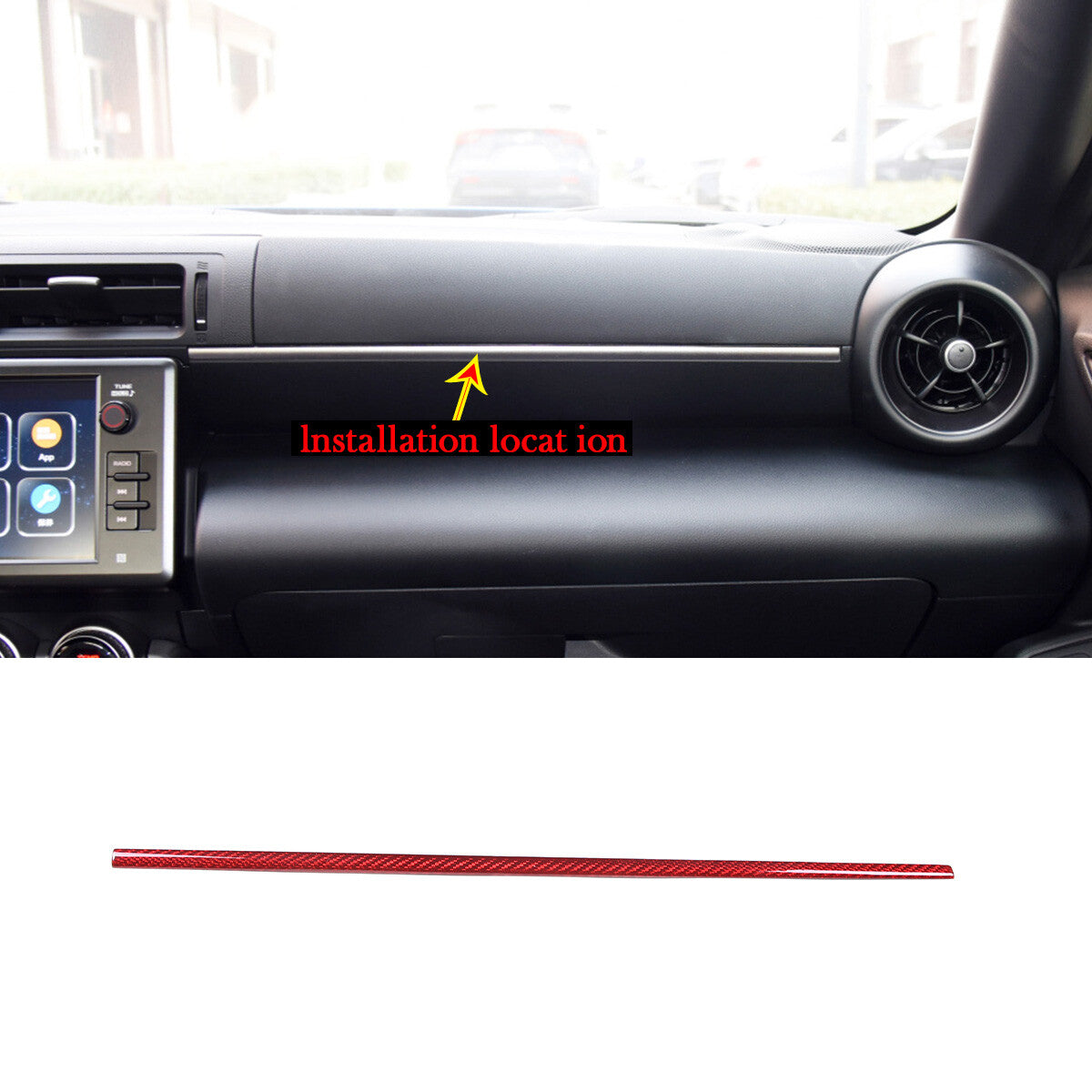 Red Real Carbon Fiber Interior Center Console Trim Set Kit For Subaru BRZ 22+ 128
