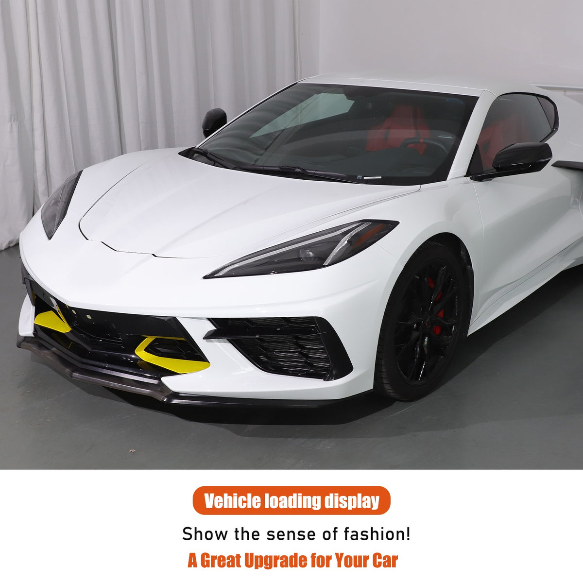Yellow ABS Front Bumper Middle Grille Trim Cover For Corvette C8 2020+ 14
