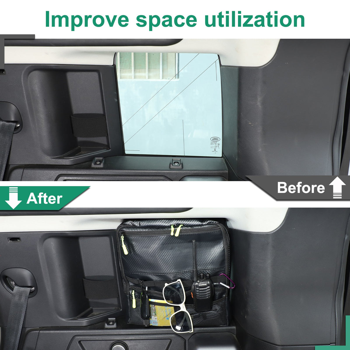 Carbon Fiber Pattern Trunk Right Side Window Bag For LR Defender 110 L663 2020+ 19
