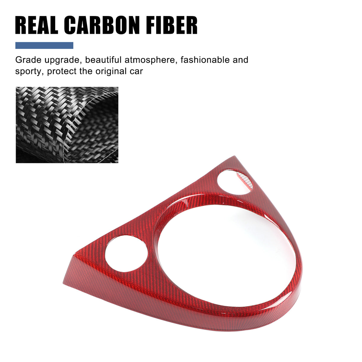 Red Real Carbon Fiber Center Gear Shift Panel Trim For Fiat 500 Abarth 595 10-22 19