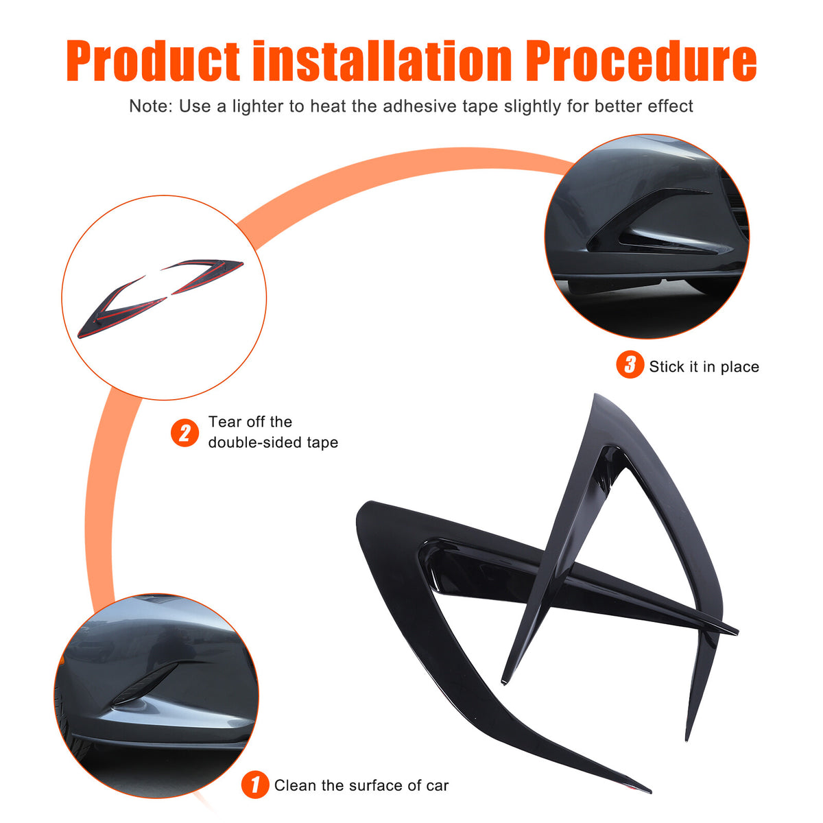 Gloss Black Front Side Vent Fin C Canards Splitter For Mazda MX-5 Miata 2016-23 11