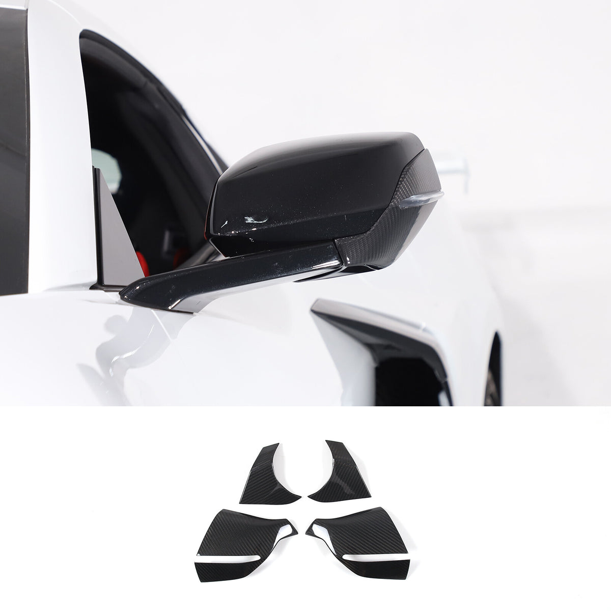For C8 Corvette Stingray Z06 20-26 Carbon Side Mirror Cover Lower Base Set US 2
