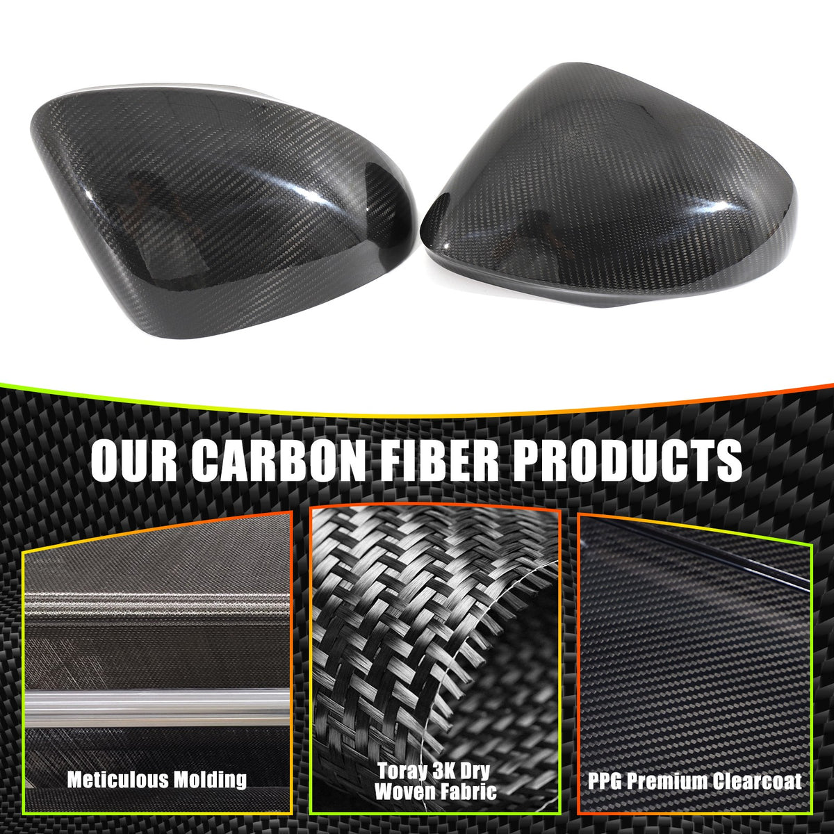 Real Carbon Fiber Outer Exterior Rearview Mirror Covers For Alfa Romeo Tonale 4