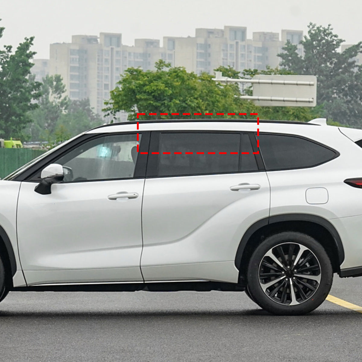 Rear Door Window Louver Air Vent Panel Trim Cover For Toyota Highlander 2022+ 17