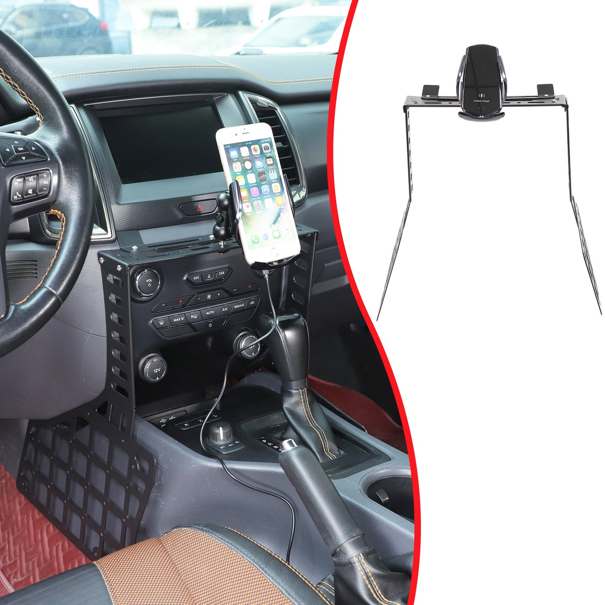Wireless Center Gear Shift Extension Platform For Ford Ranger T7 T8 2015-2022 5