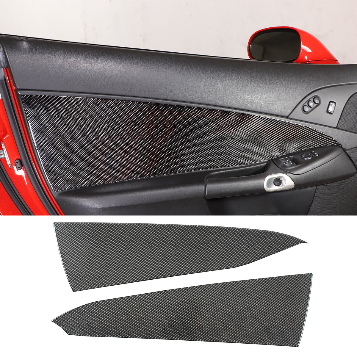 Soft Carbon Fiber Interior Anti-kick Door Panel Sticker For Corvette C6 2005-13 2