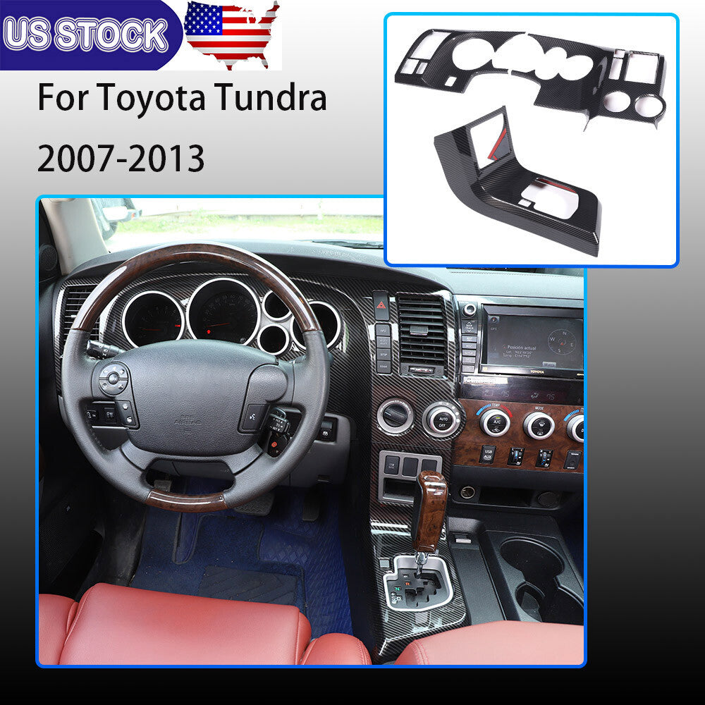 Carbon Fiber ABS Center Console Cover Trim Kit For Toyota Tundra 2007-2013 US 1