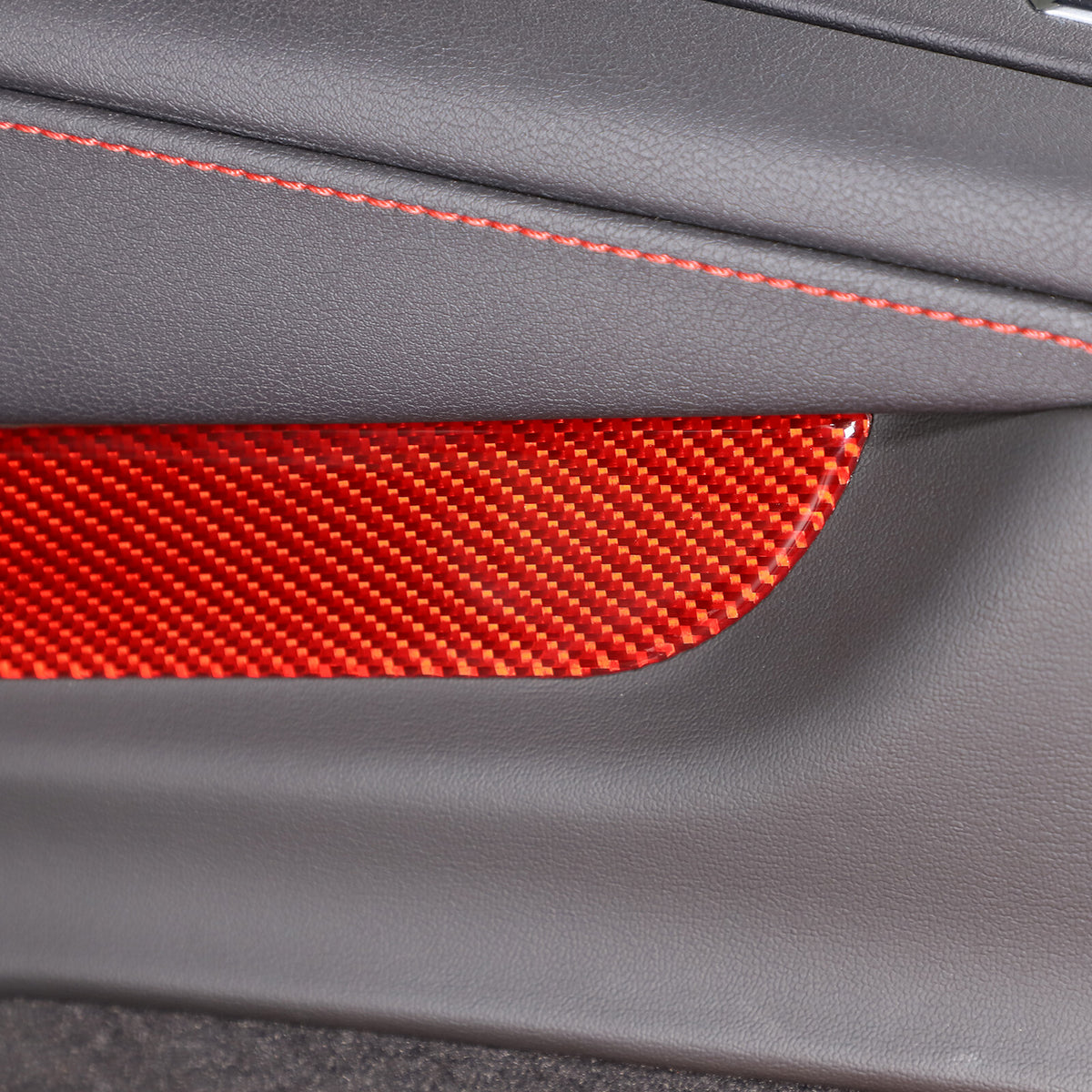 Red Soft Carbon Fiber Interior Decor Trim Kit Cover Set For Corvette C8 20-25 116