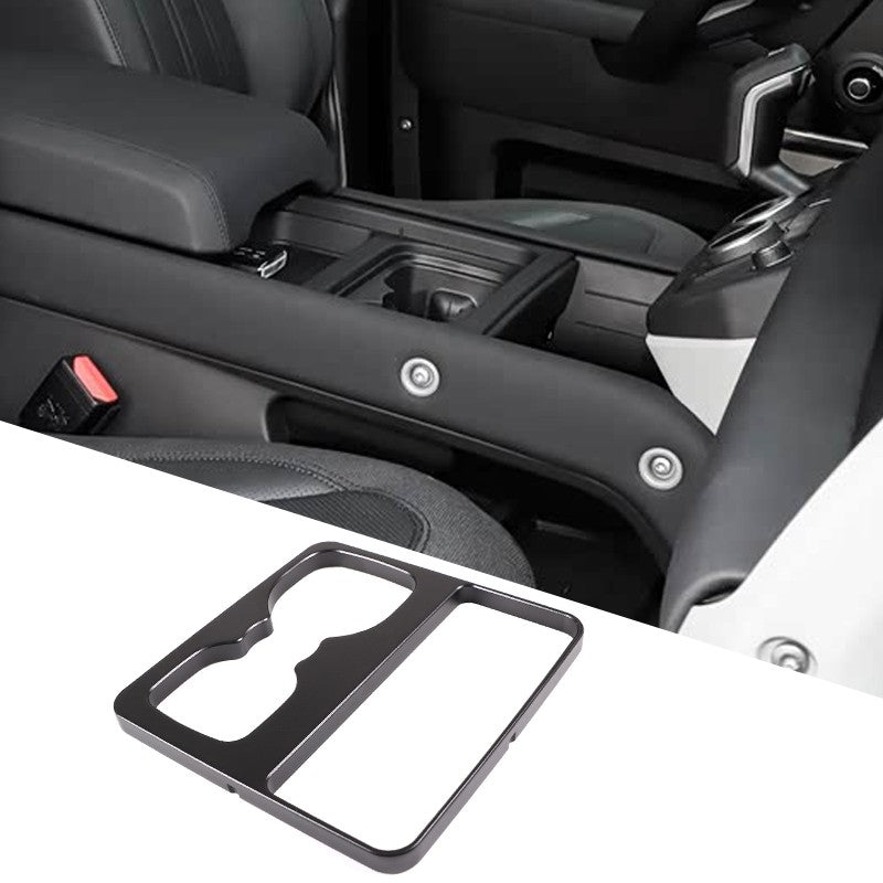 Black Aluminum Cup Holder Spacer Riser For Land Rover Defender L663 2020-2021 15
