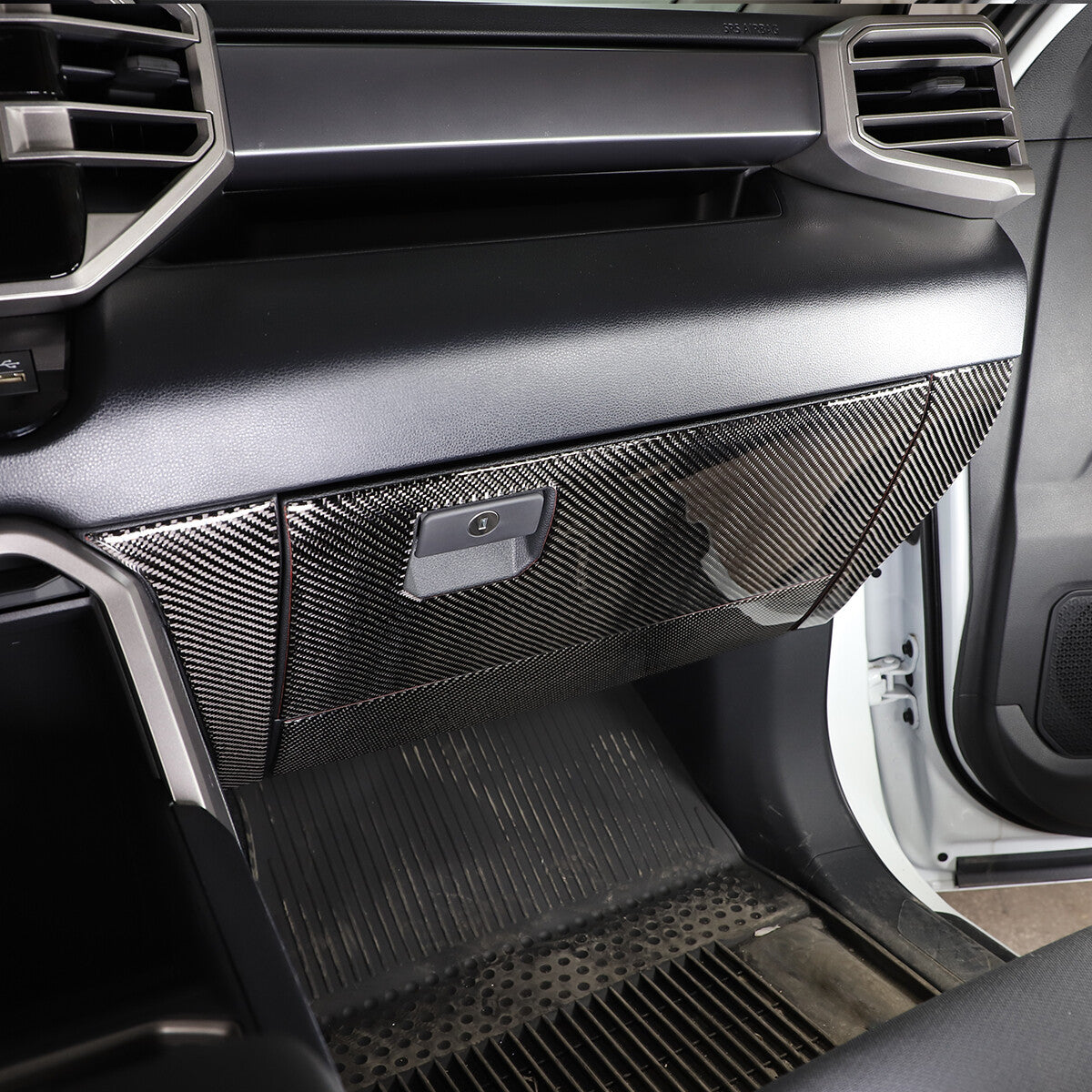 Carbon Fiber Main driver & Co-pilot Panel Trim Cover For Toyota Tundra 2022-26 8