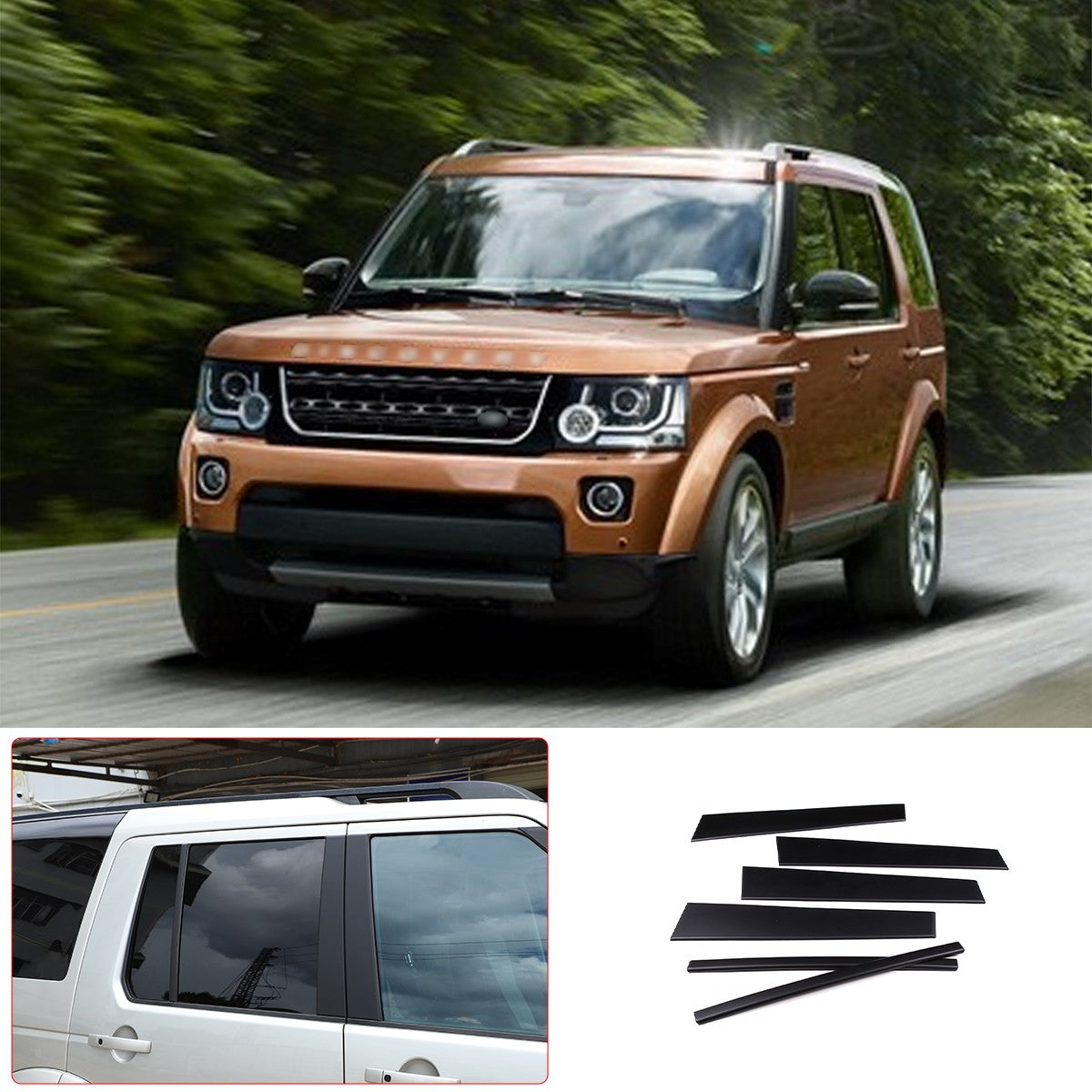 ABS Matte Black Window B-Pillar Trim For Land Rover Discovery 3/4 L319 2004-2016 8