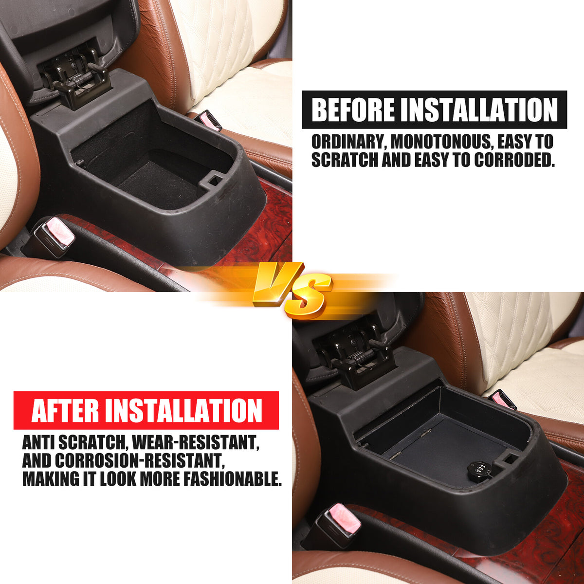 Alloy Center Console Armrest Safe Box Tray For Cadillac Escalade 2007-2014 24