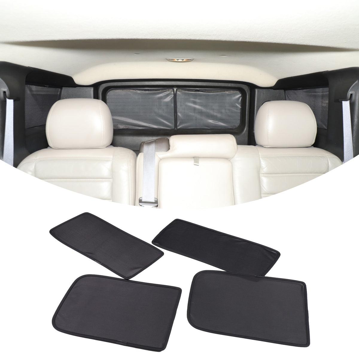 Black Rear Tailgate Window Mesh Screen Sun Shade Cover For Hummer H2 2003-2009 20