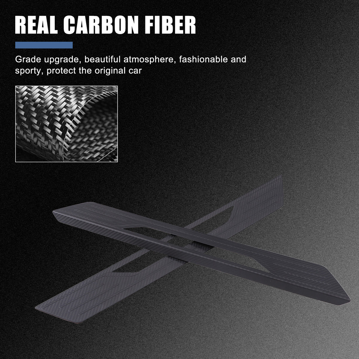 Matte Real Carbon Fiber Scuff Plate Door Sill Cover Protector For Corvette C8 19