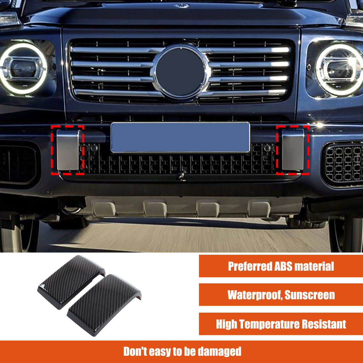 Carbon Fiber ABS Exterior Front Bumper Door Trim For Benz G-Class W465 2025+ 24