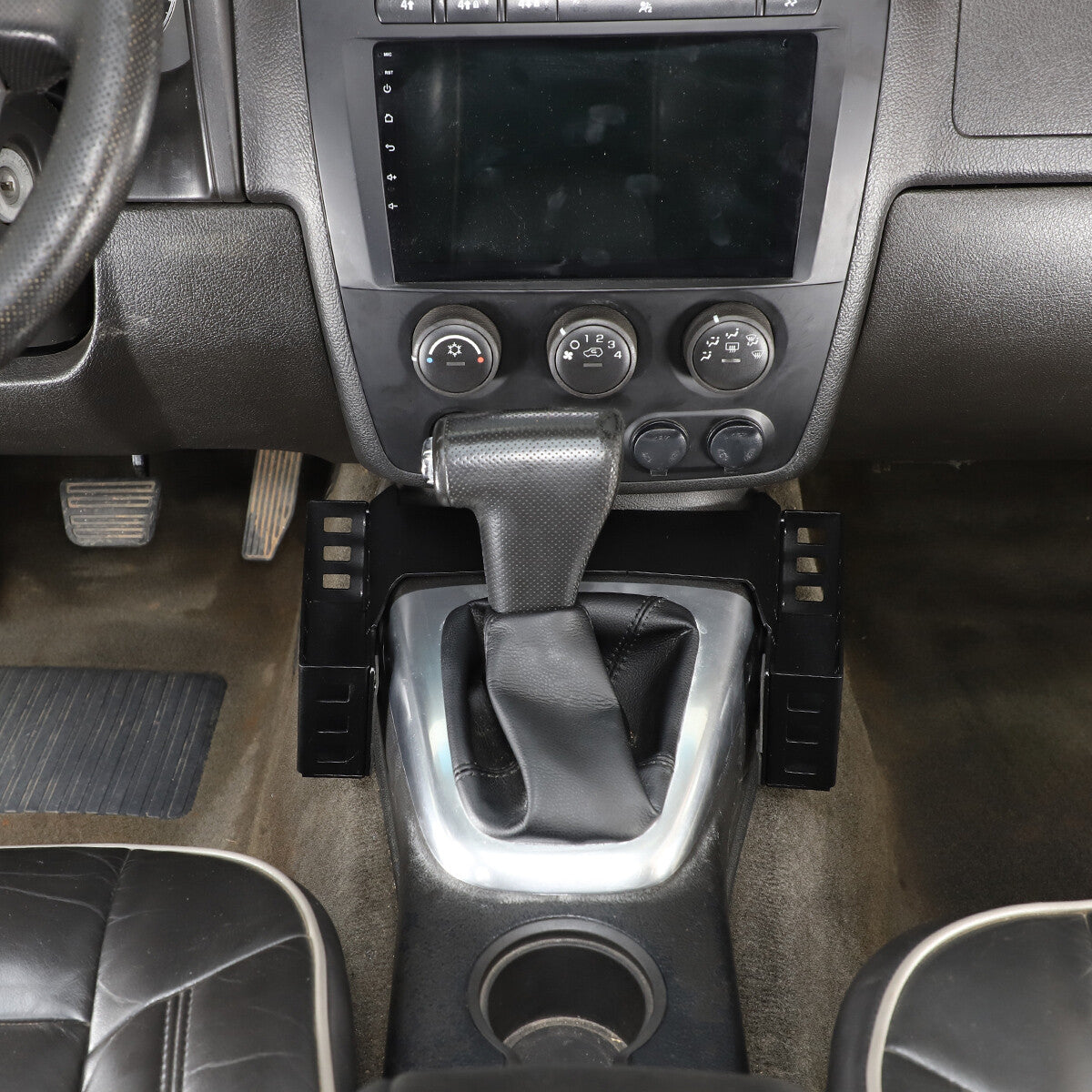 Black Interior Gear Shift Storage Box Two Baskets Trim For Hummer H3 05-07 7