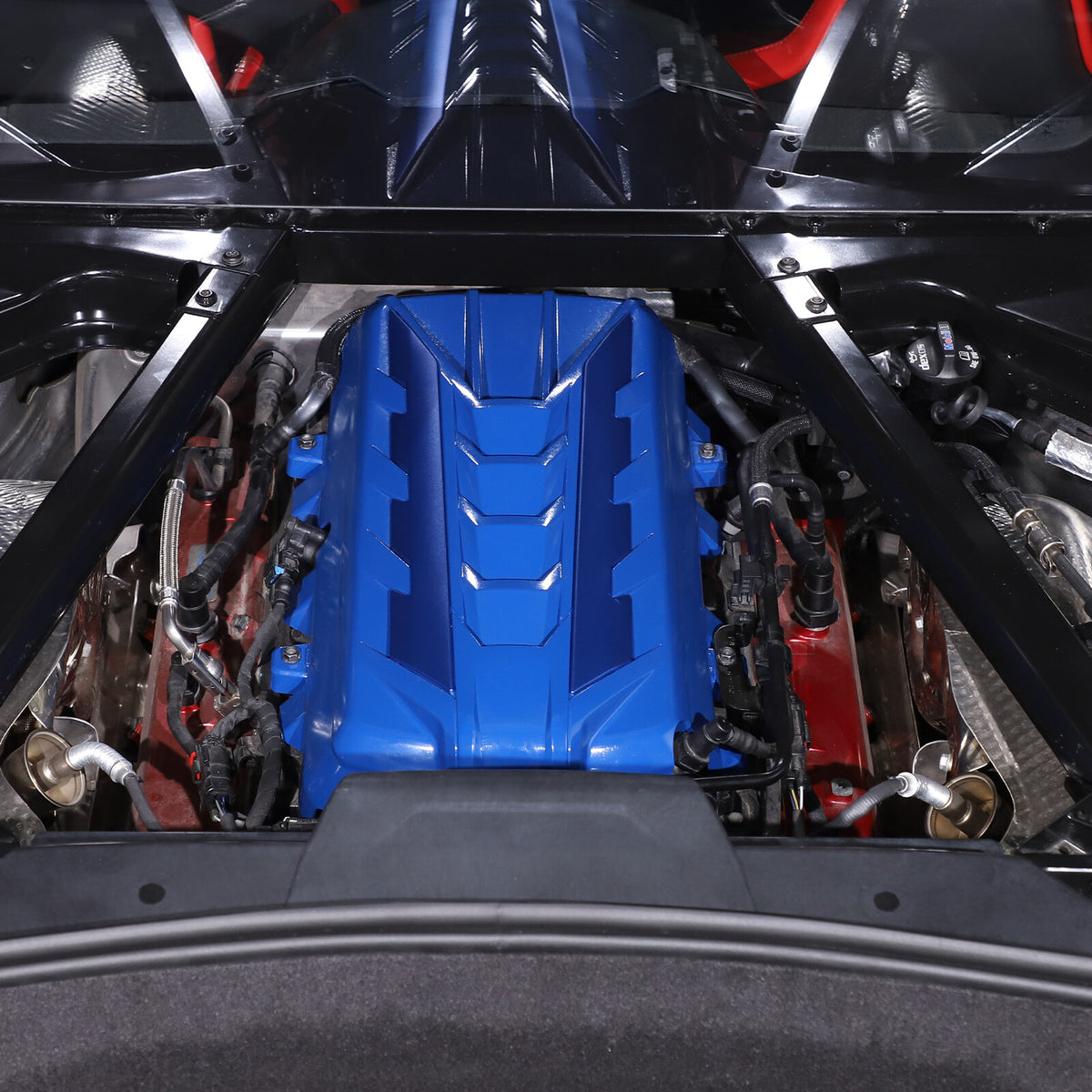 Blue Engine Bay Panel Cover Trim in Edge Blue For Corvette Coupe C8 2020-2026 24