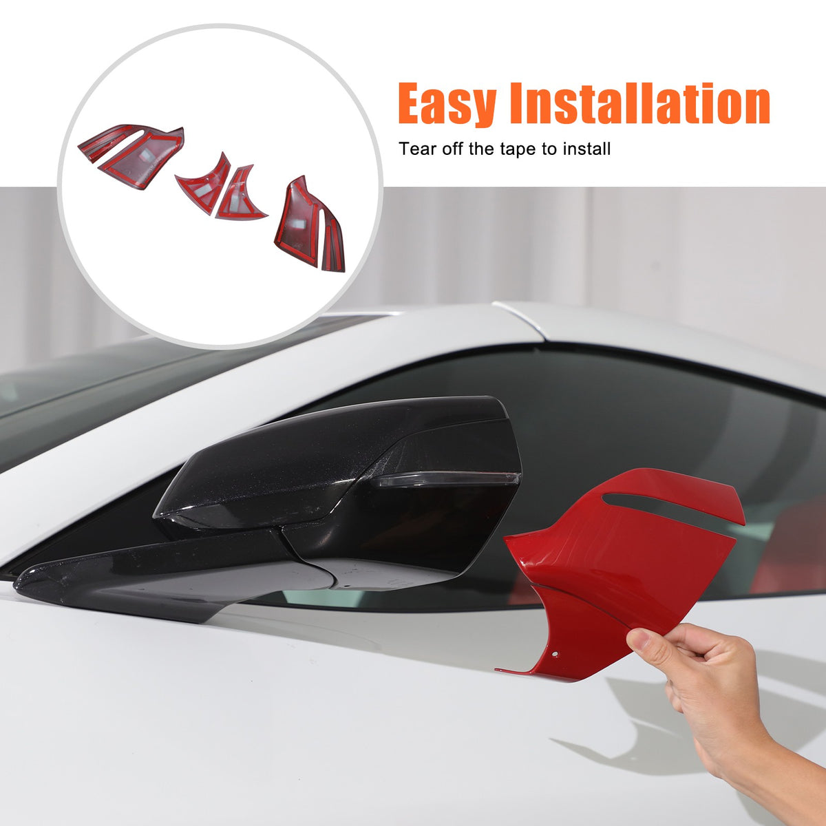 Sport Red ABS Exterior Side Mirror Bottom Cover Trim For Corvette C8 2020+ US 5
