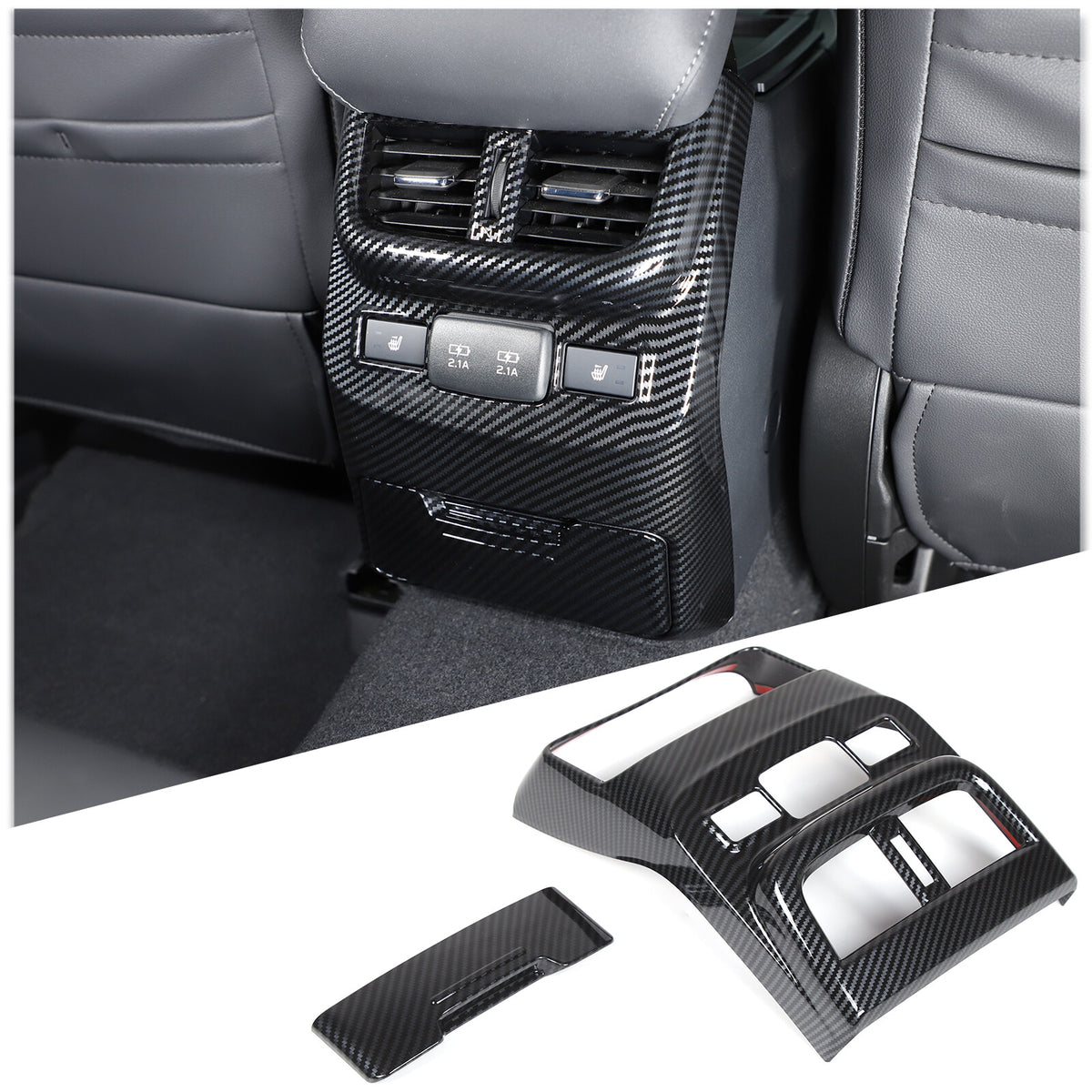 ABS Carbon Fiber Rear Air Vent Outlet Cover Trim For Subaru Outback 2021-23 US 7