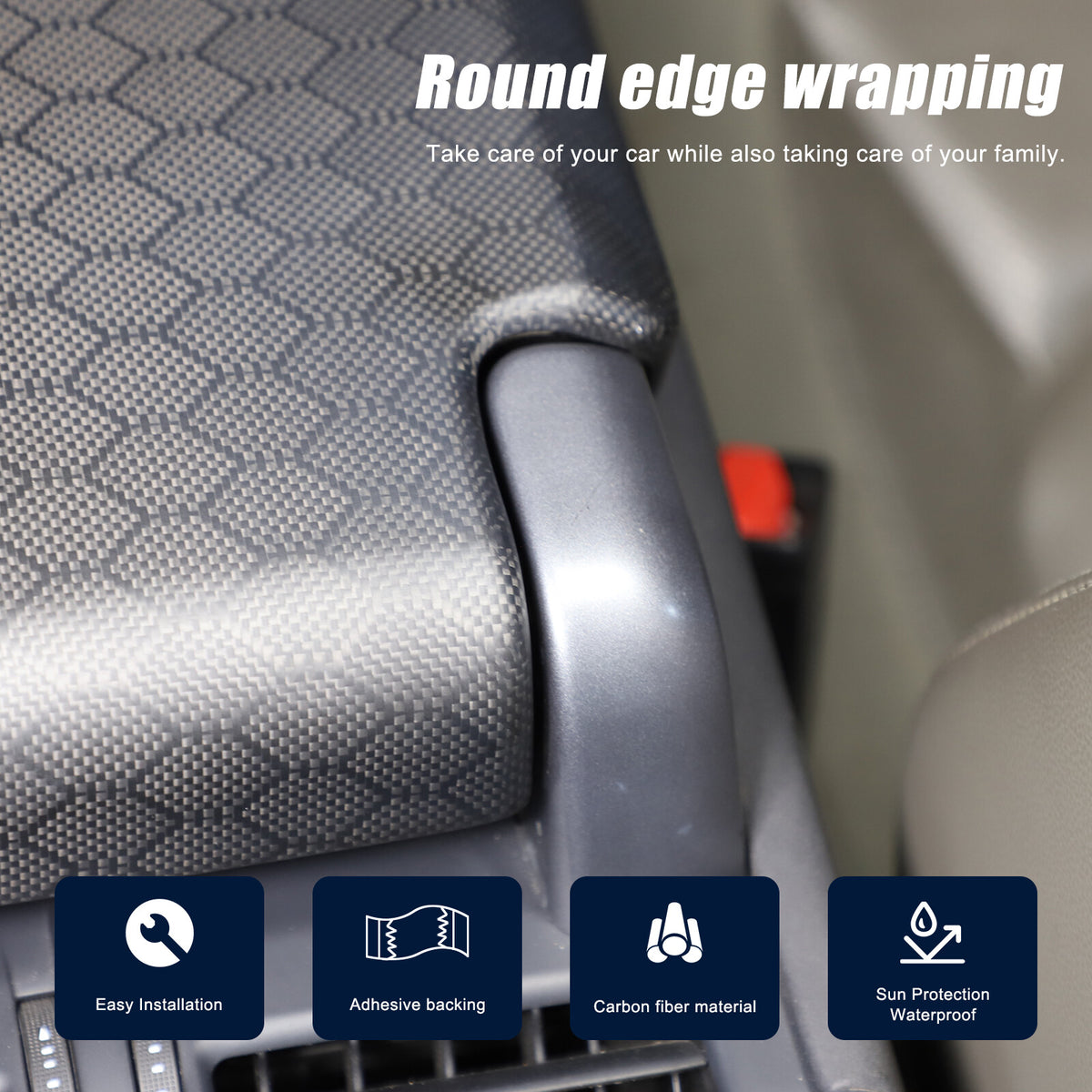 Matte Honeycomb Carbon Fiber Storage Armrest Cover For Land Rover Defender 2020+ 8