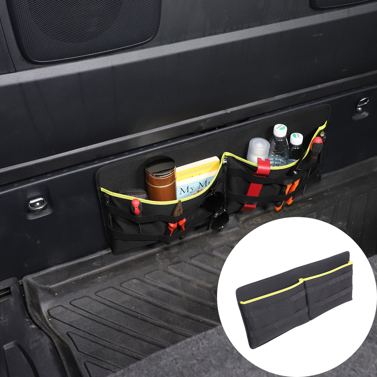 Black Trunk Rear Wall Storage Bag Trim For Toyot-a Sienna 2021-2023 1