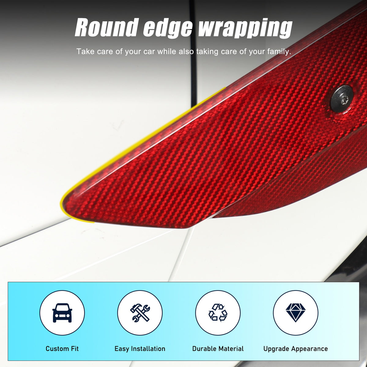Replacement Red Real Carbon Fiber Rear Spoiler Panel Trim For Corvette C8 2020+ 14