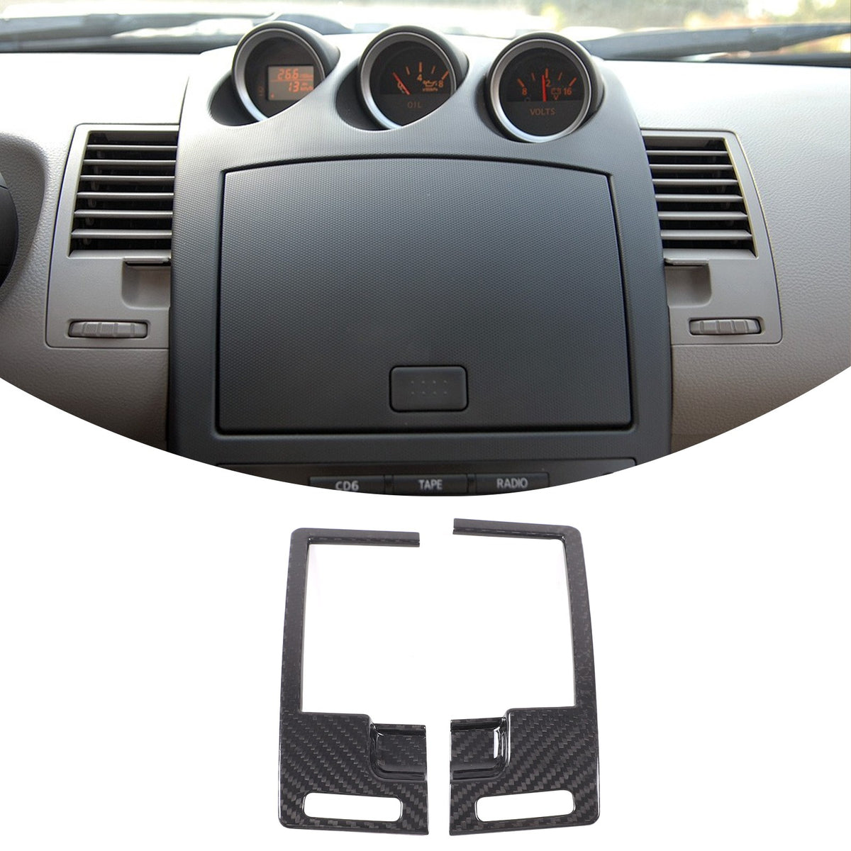 Real Carbon Fiber Center Console Air Vent Trim For Nissan 350Z Z33 2003-2006 2