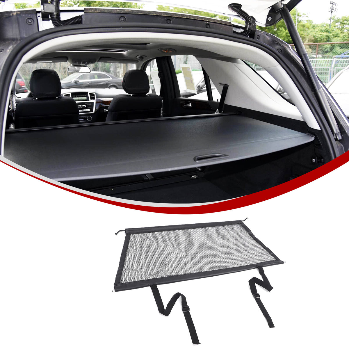 Trunk Safety Cargo Back Seat Isolation Net Pet Barrier For Benz ML W164 2013-16 10