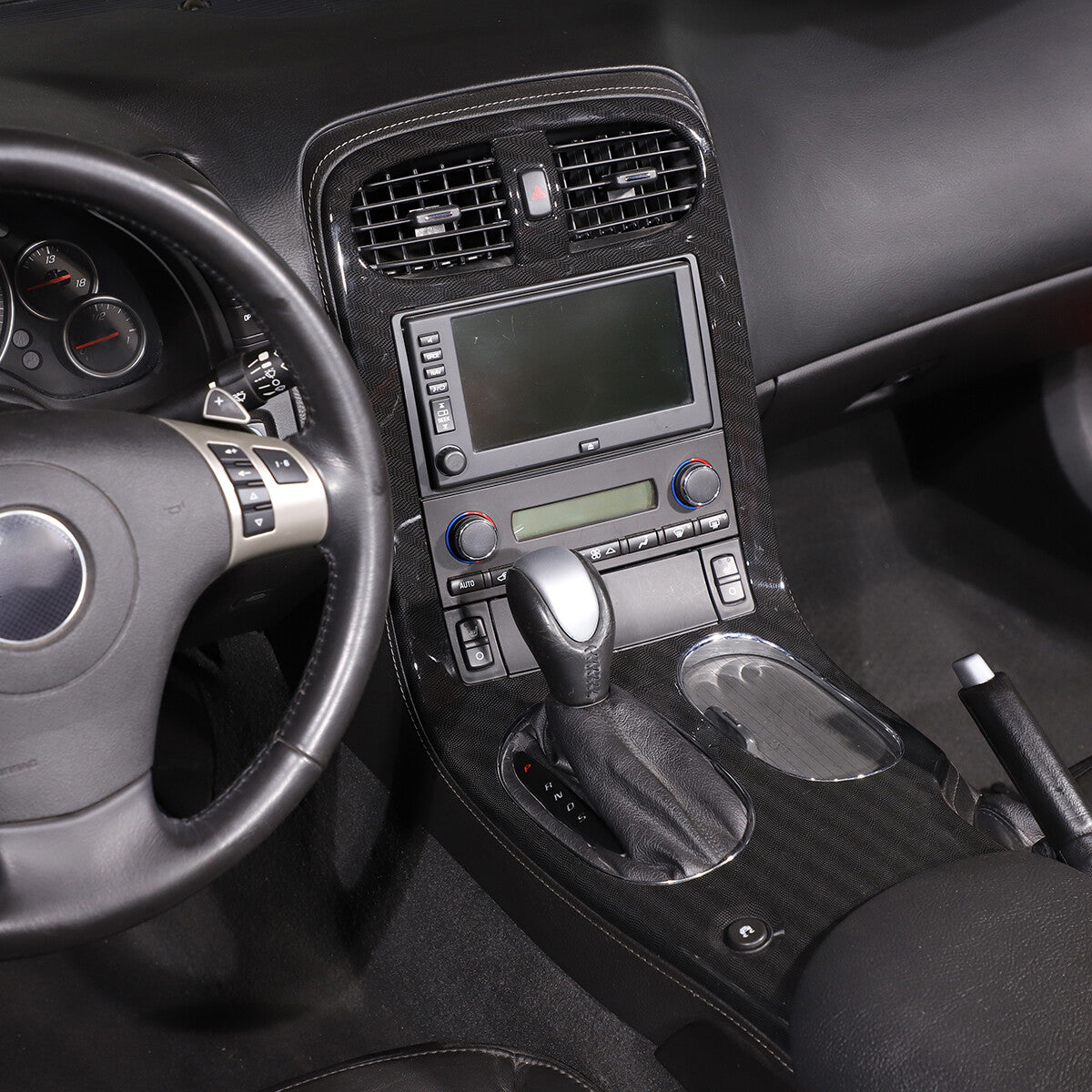 Carbon ABS Center Console Gear Shift Panel Cover Trim For 2005-2013 Corvette C6 21