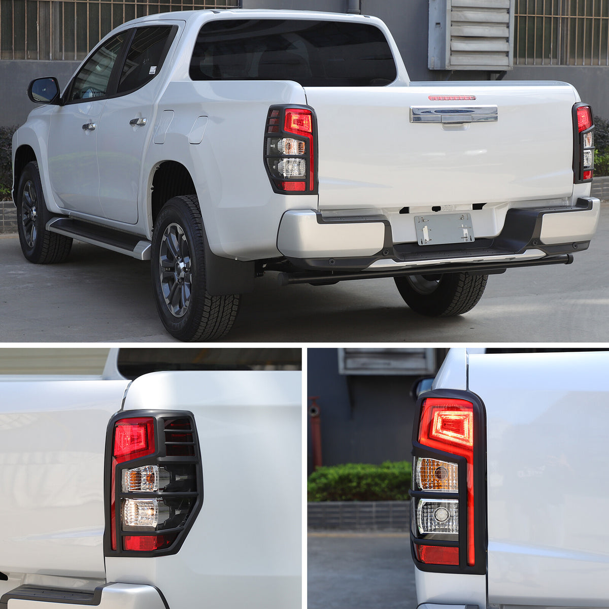 Matte Black Tail Lamp Lights Cover For Mitsubishi L200 Triton MR 2019-23 5