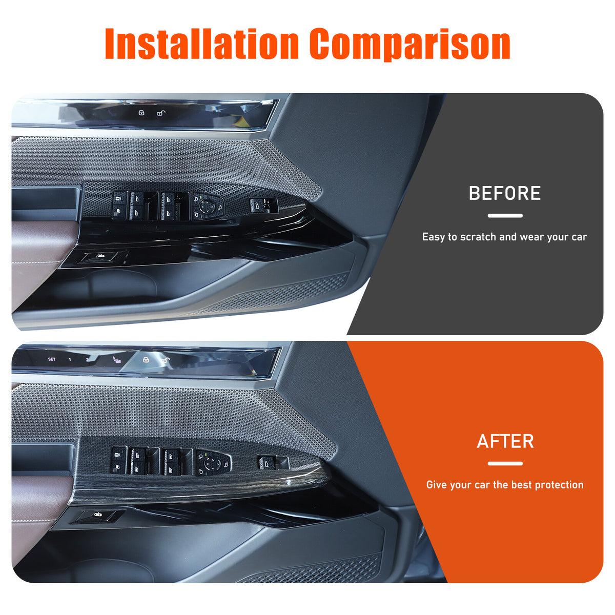 Black Grain Window Lift Switch Button Trim Frame For BMW 7 Series G70 2023-2025 17