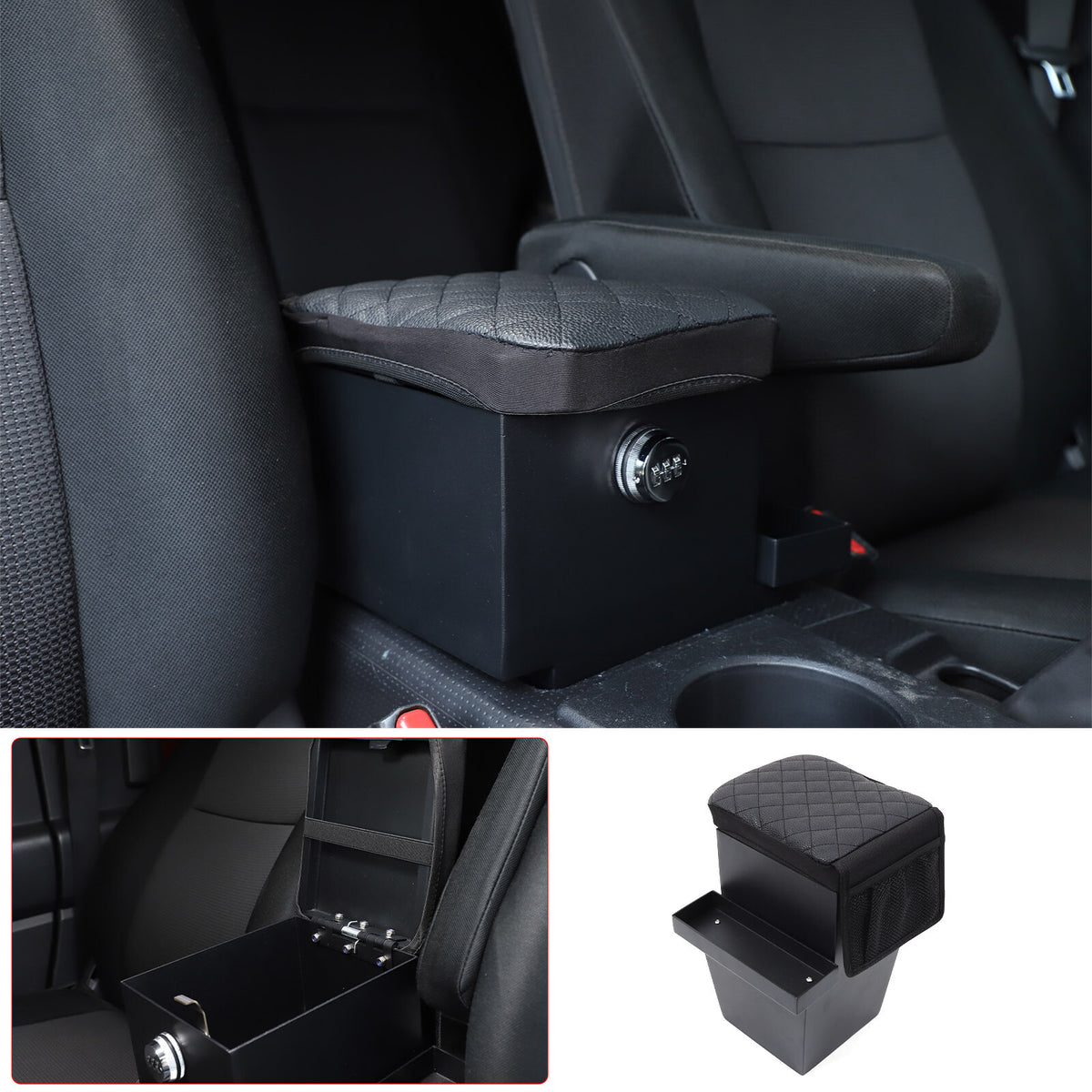 Steel Center Console Armrest Safe Storage Box w Lock For Toyota FJ Cruiser 07-21 21
