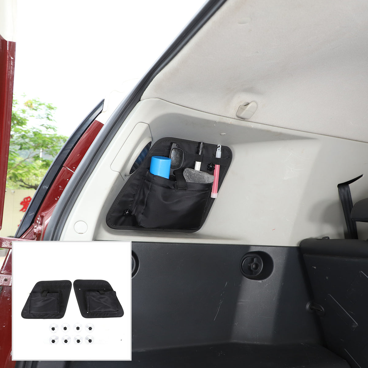 Rear Trunk Anti-roll Window Storage Bag Organizer Oxford For Toyota FJ 2007-2014 1