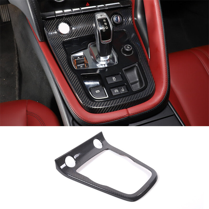 Real Carbon fiber Center Console Gear Shift Panel Trim for Jaguar F-type 13-22 1