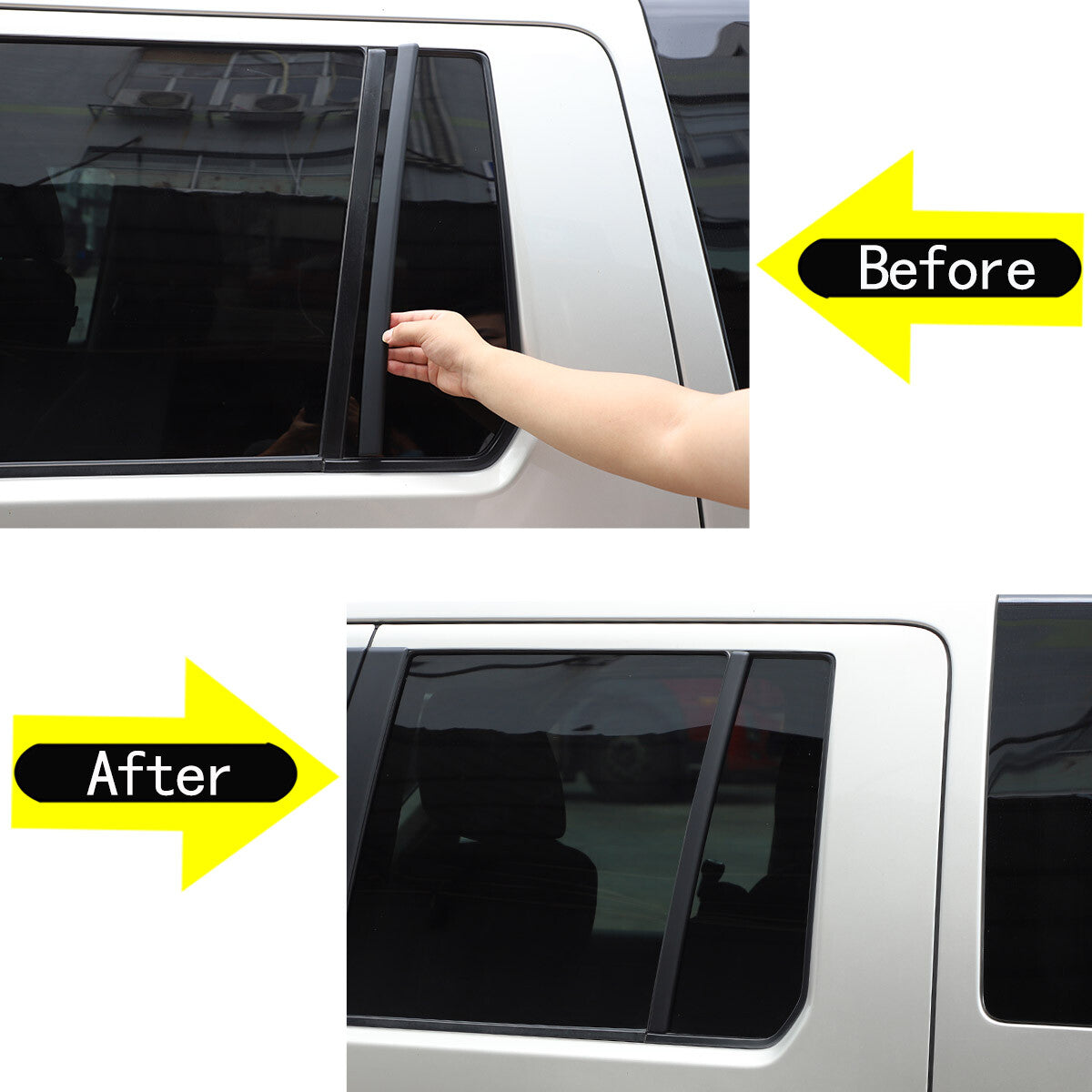Matte Black A B Pillar Post Trim Set for Land Rover Discovery LR3 LR4 2010-16 14