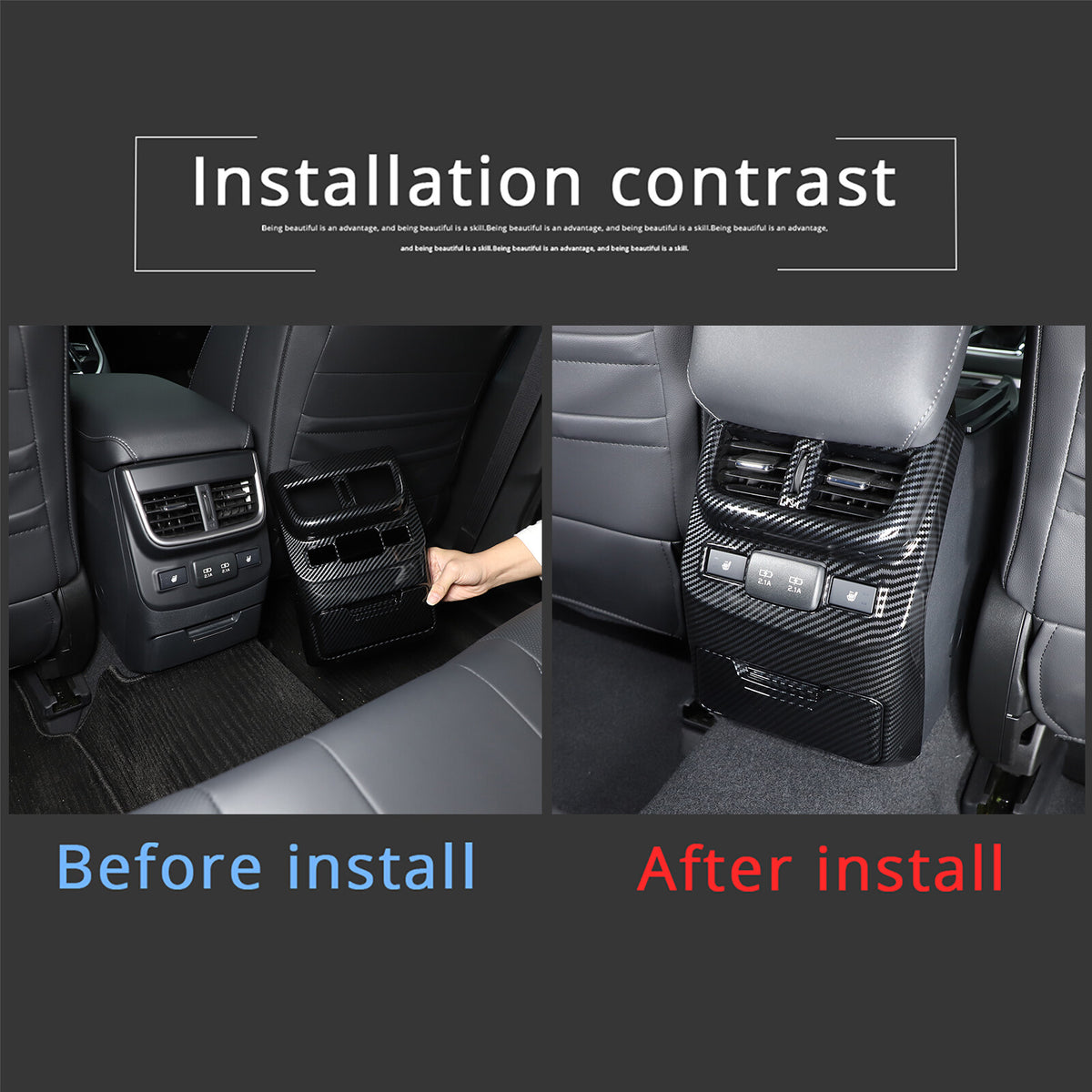 ABS Carbon Fiber Rear Air Vent Outlet Cover Trim For Subaru Outback 2021-23 US 9