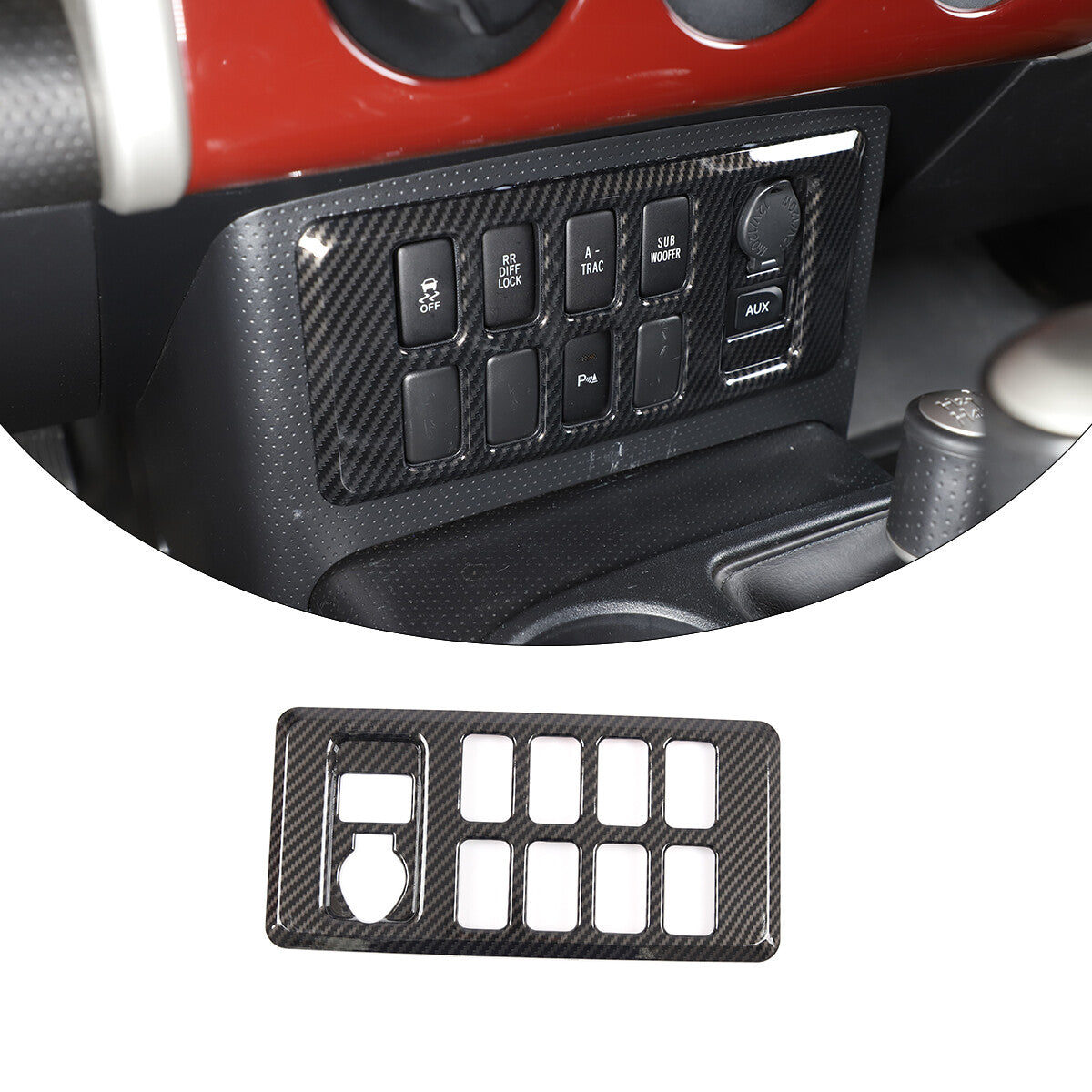 ABS Carbon Fiber Full Interior Center Decoration Trim Kit For FJ Cruiser 2007-21 - Styles 1-5 12