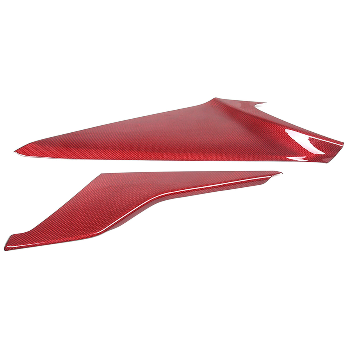 Red Real Carbon Fiber Center Console Side Knee Pad Trim For Corvette C8 2020-25 13