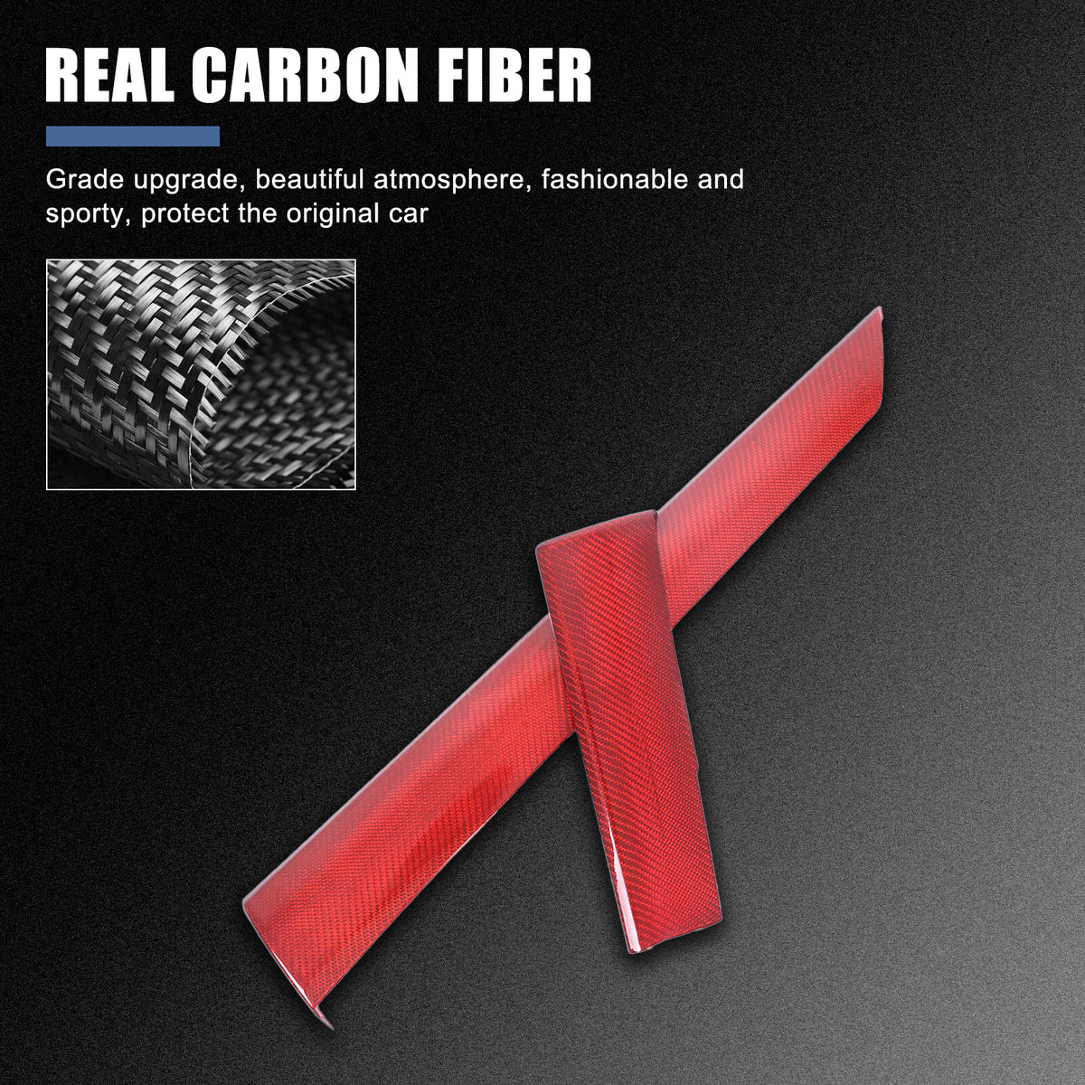 Red Real Carbon Fiber Center Console Panel Trim For Subaru WRX VB Crosstrek 22+ 9