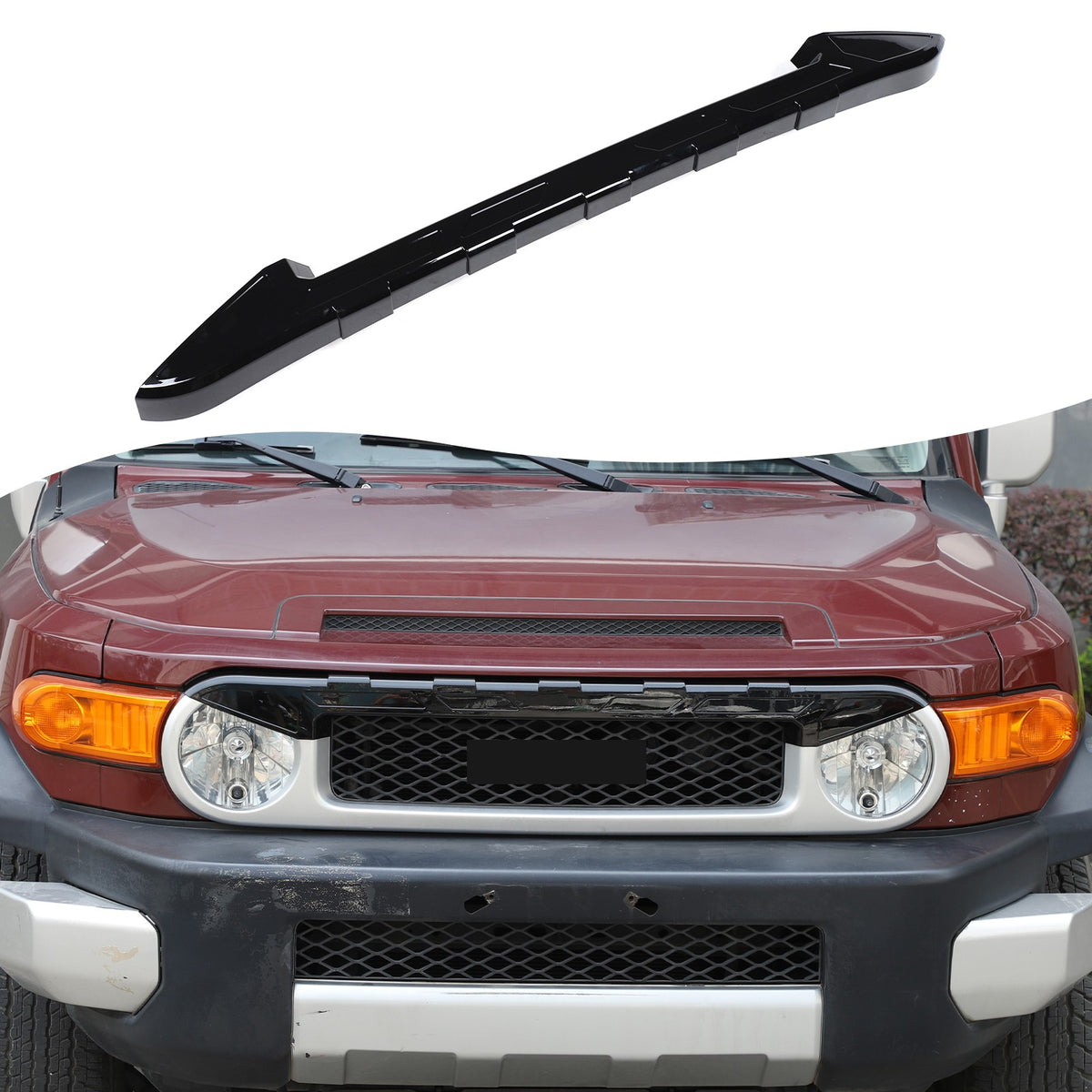 Front Grille Headlight Upper Molding Trim For Toyota FJ Cruiser 2007-2021 32