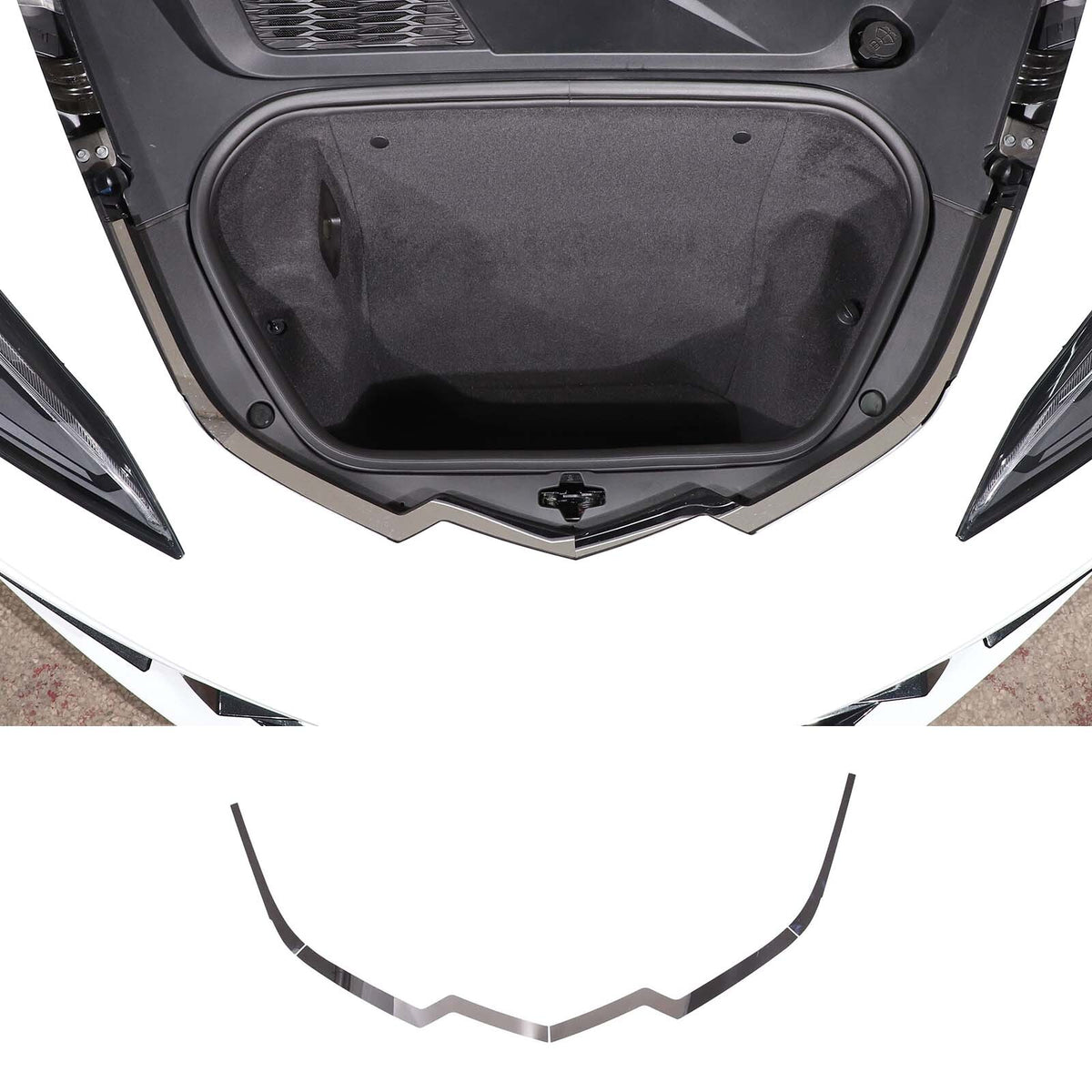 Frunk Trunk Front Nose Cap Panel for C8 Corvette 20-26 Polished Stainless Steel 5