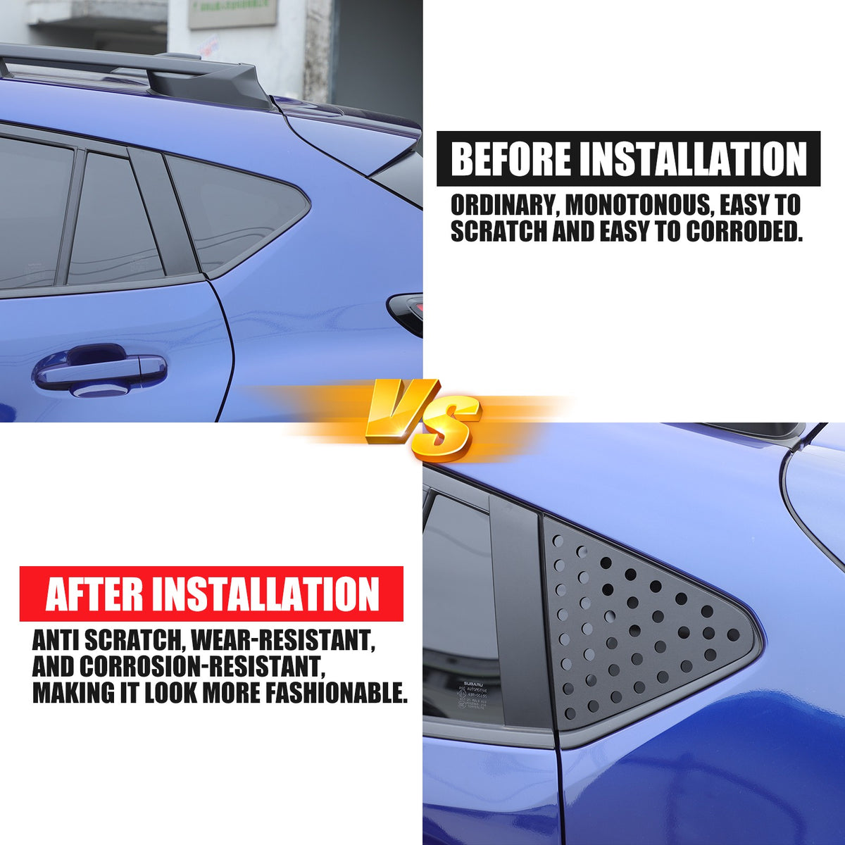 Exterior Rear Quarter Door Window Pillar Trim Kit For Subaru Crosstrek 2024+ 14